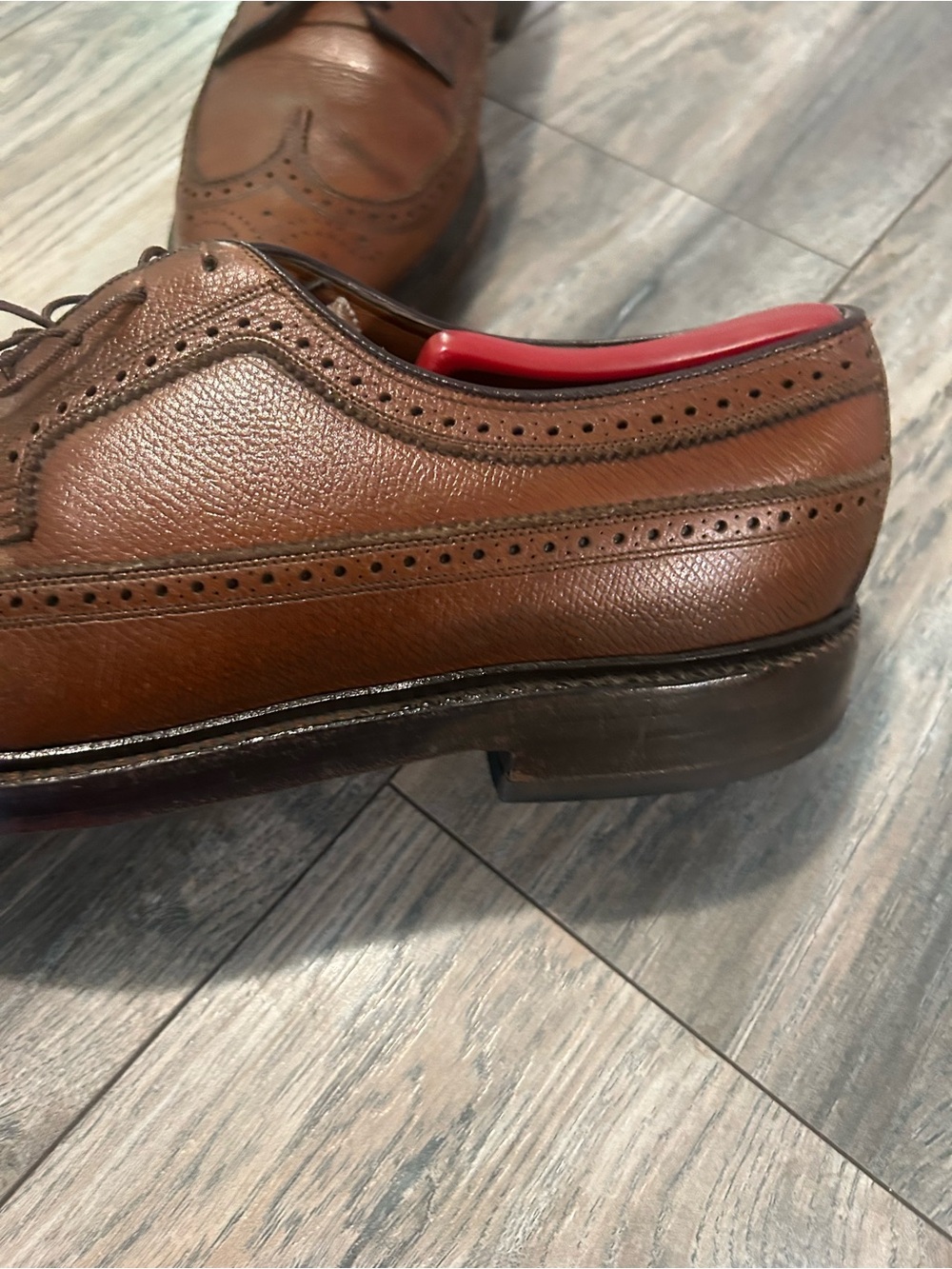 Florsheim Imperial 93602 Wingtip Shoes Men’s 11.5 D Brown Pebble Grain - Picture 3 of 13